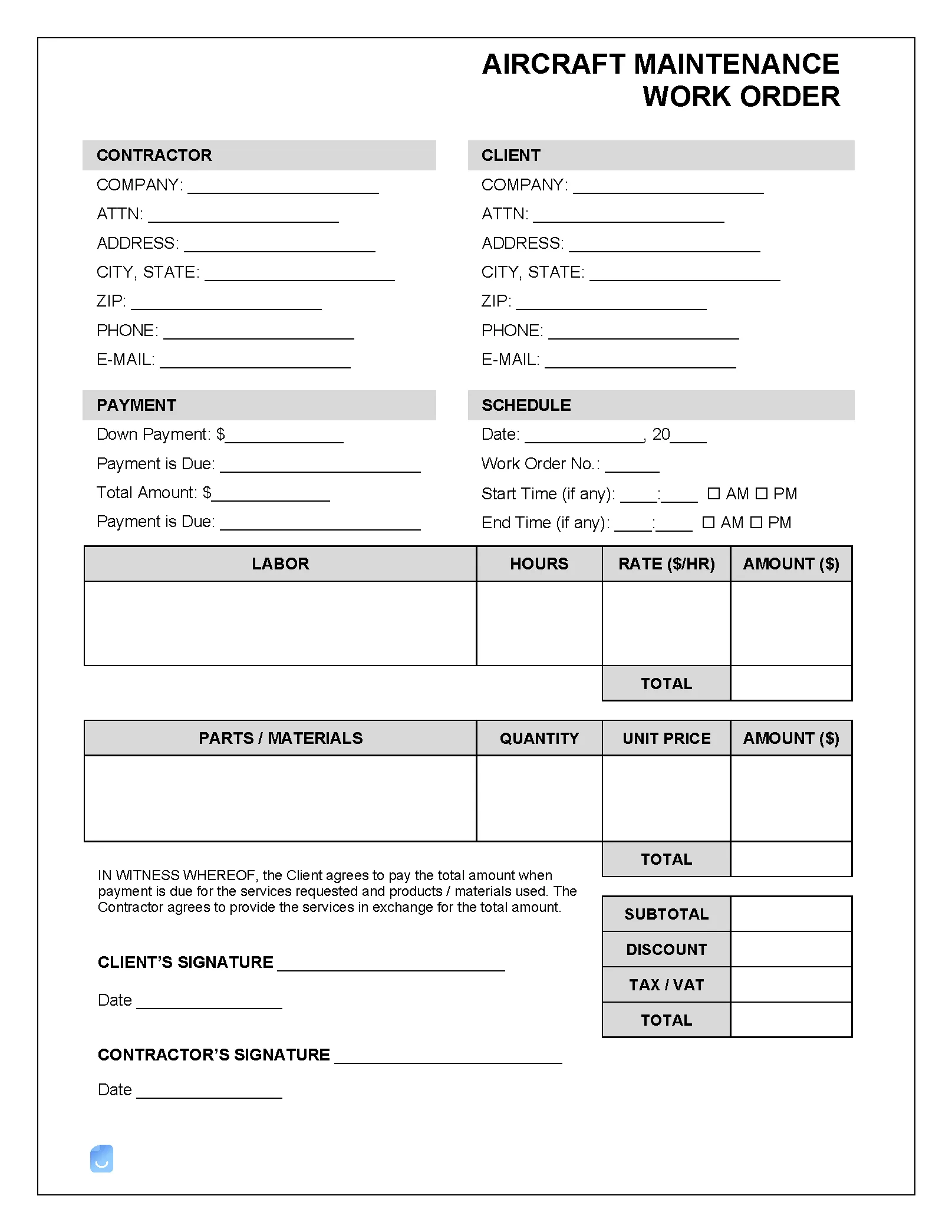 Aircraft Maintenance Work Order Invoice Template aircraft maintenance work order invoice template