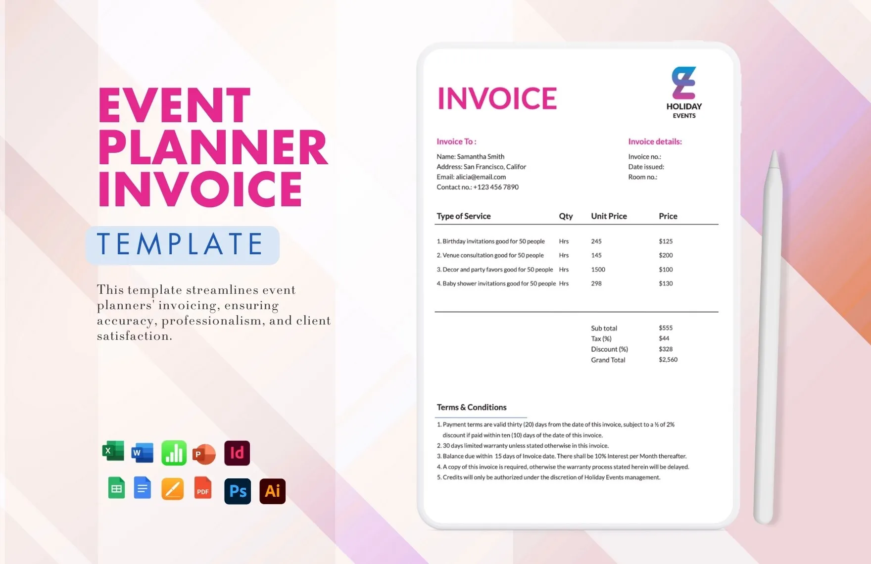 Corporate Event Planner Invoice Template corporate event planner invoice template