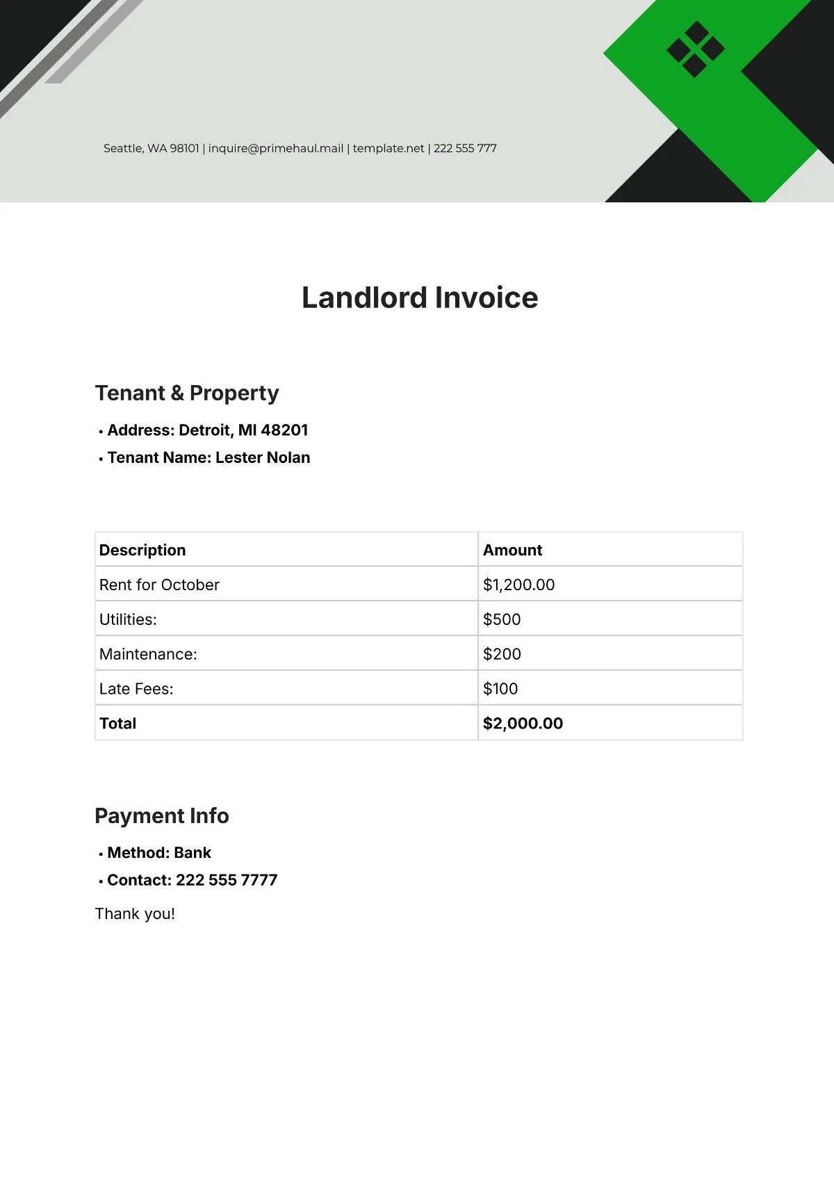 Landlord Lease Renewal Invoice Template landlord lease renewal invoice template