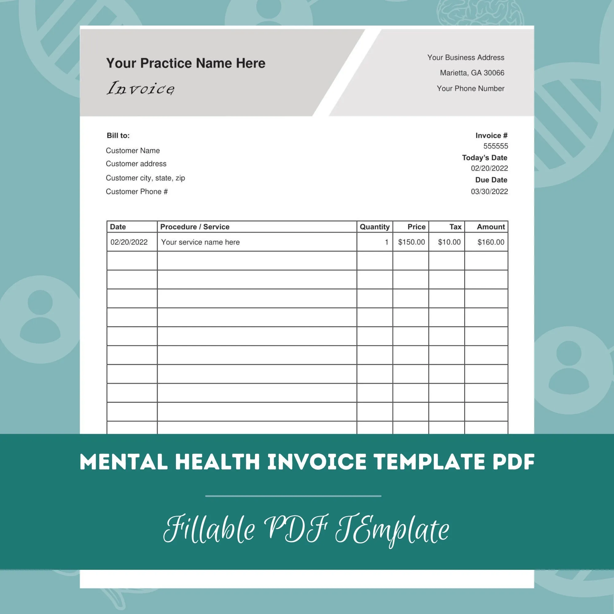Mental Health Psychotherapy Invoice Template mental health psychotherapy invoice template