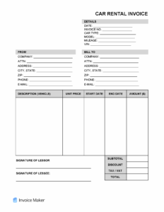 Free Car Rental Invoice Template free-car-rental-invoice-template
