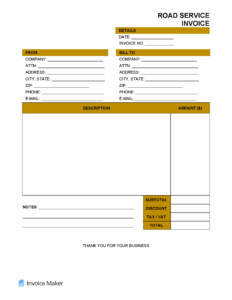 Free Road Service Invoice Template free-road-service-invoice-template