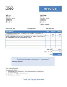 Free Translation Service Invoice Template free-translation-service-invoice-template