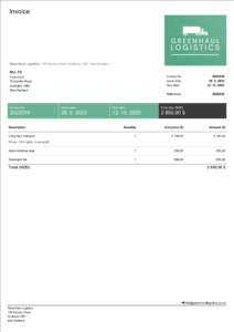 Free Trucking Company Invoice Template free-trucking-company-invoice-template