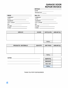Garage Door Repair Invoice Template garage-door-repair-invoice-template