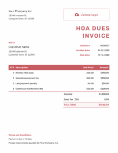 homeowners-association-dues-invoice-template
