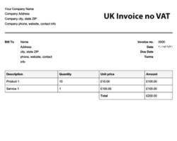 Non VAT Registered Invoice Template non-vat-registered-invoice-template