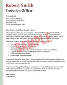 Cover Letter Template For Probation Officer Cover Letter Template For Probation Officer