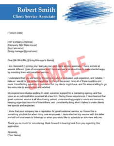 Cover Letter Template For Client Associate