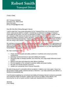 Cover Letter Template for Car Transporter